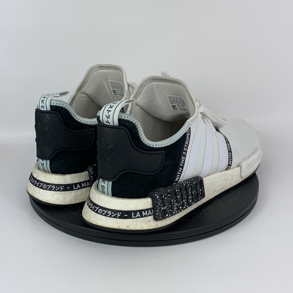 Adidas NMD R1 Boost Speckle Pack White/Black Running Shoes EF3326 Men's Size 14 - Picture 5 of 12